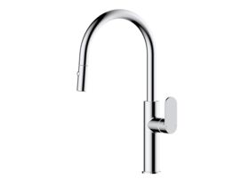Hero - Mizu Soothe MK2 Gooseneck Pull Out Sink Mixer Curved Chrome (5 Star)