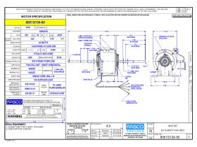 Specification Sheet - Fasco Fan Motor 240V 3 Speed 40W 8061S134-80