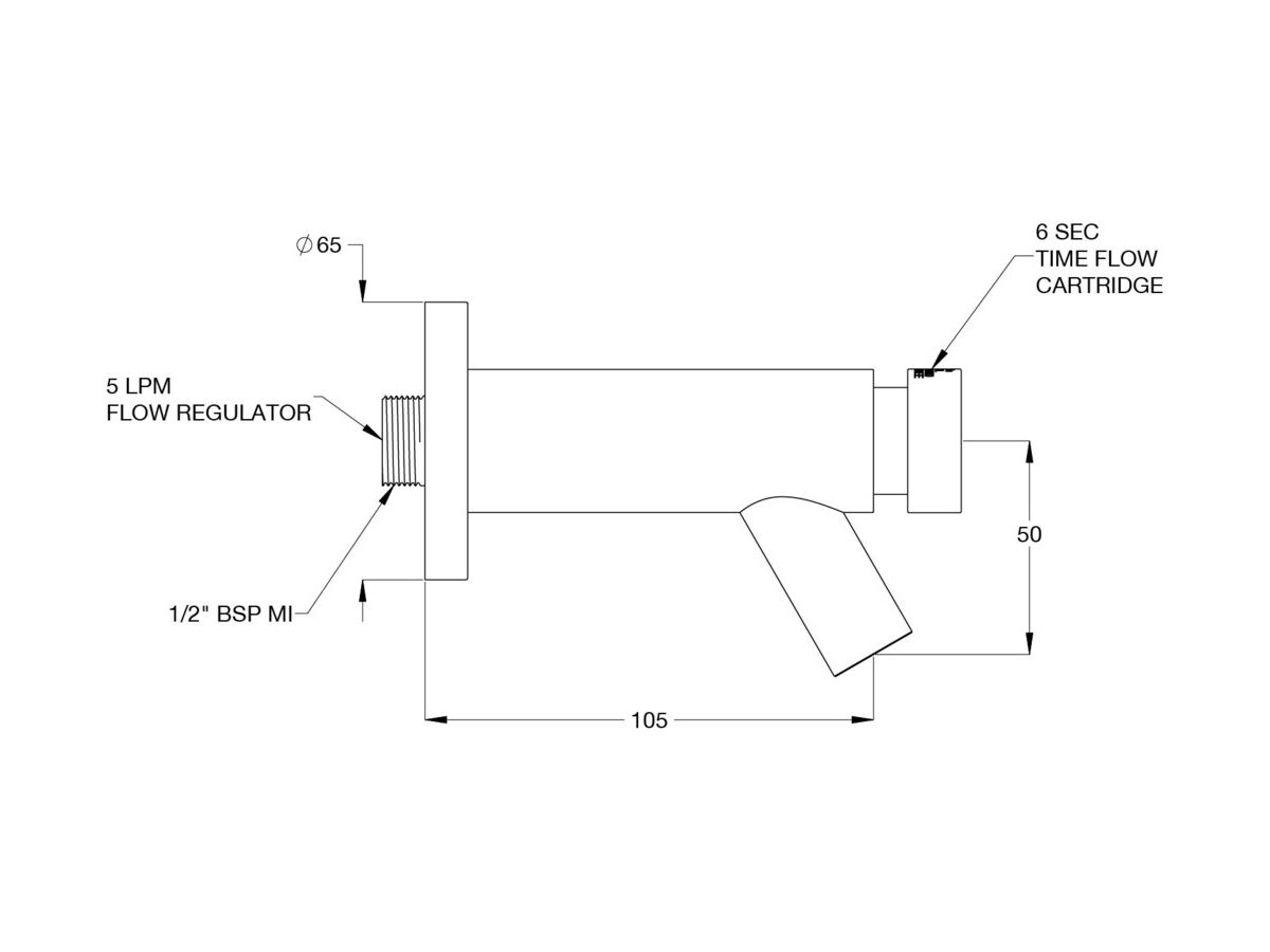 Ezy-Push 316 SS Lead Safe Timeflow Push Button Deluxe Bib Tap 6 Sec - MI