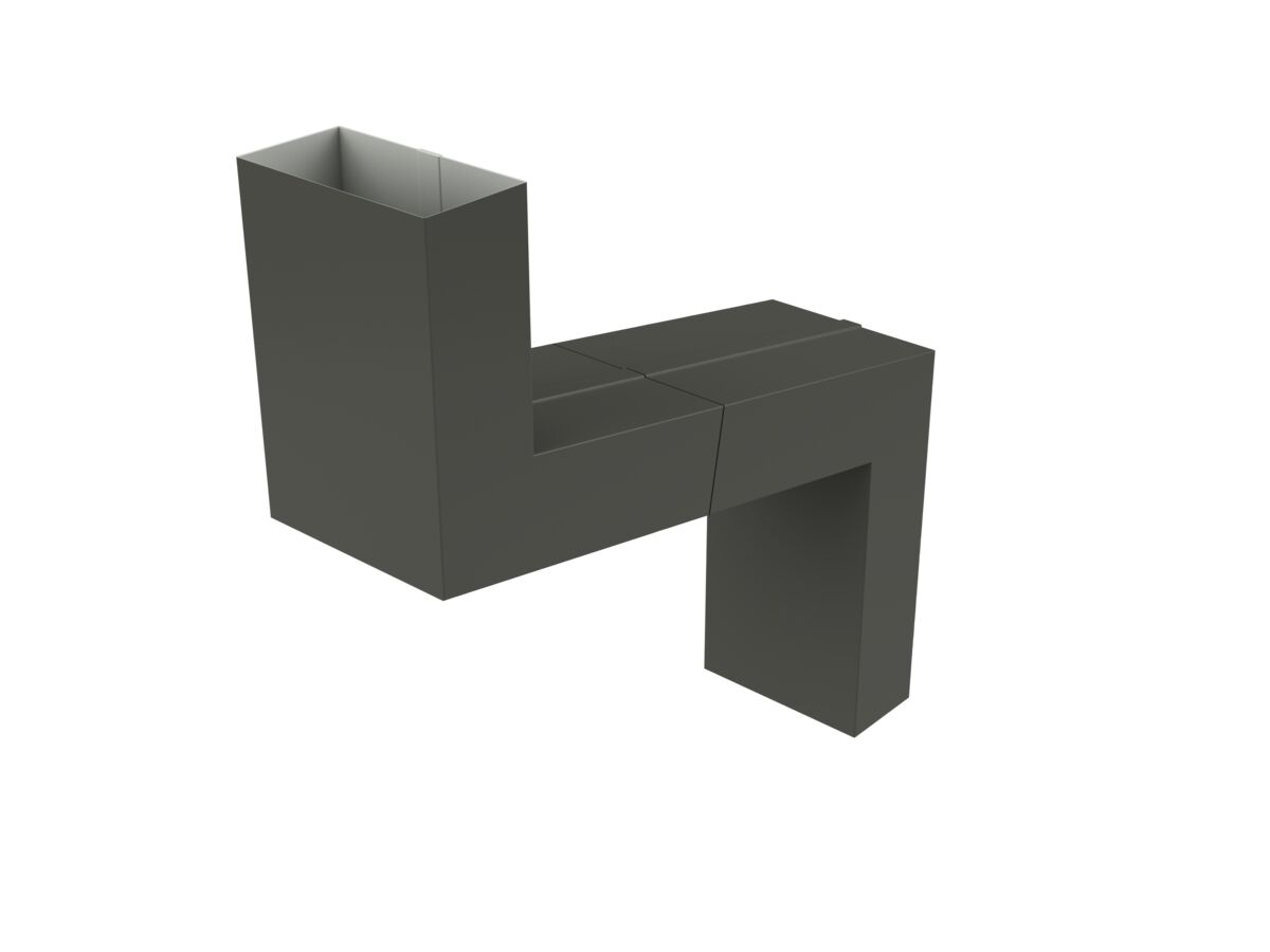 Downpipe Offset 100mm x 50mm Woodland Grey