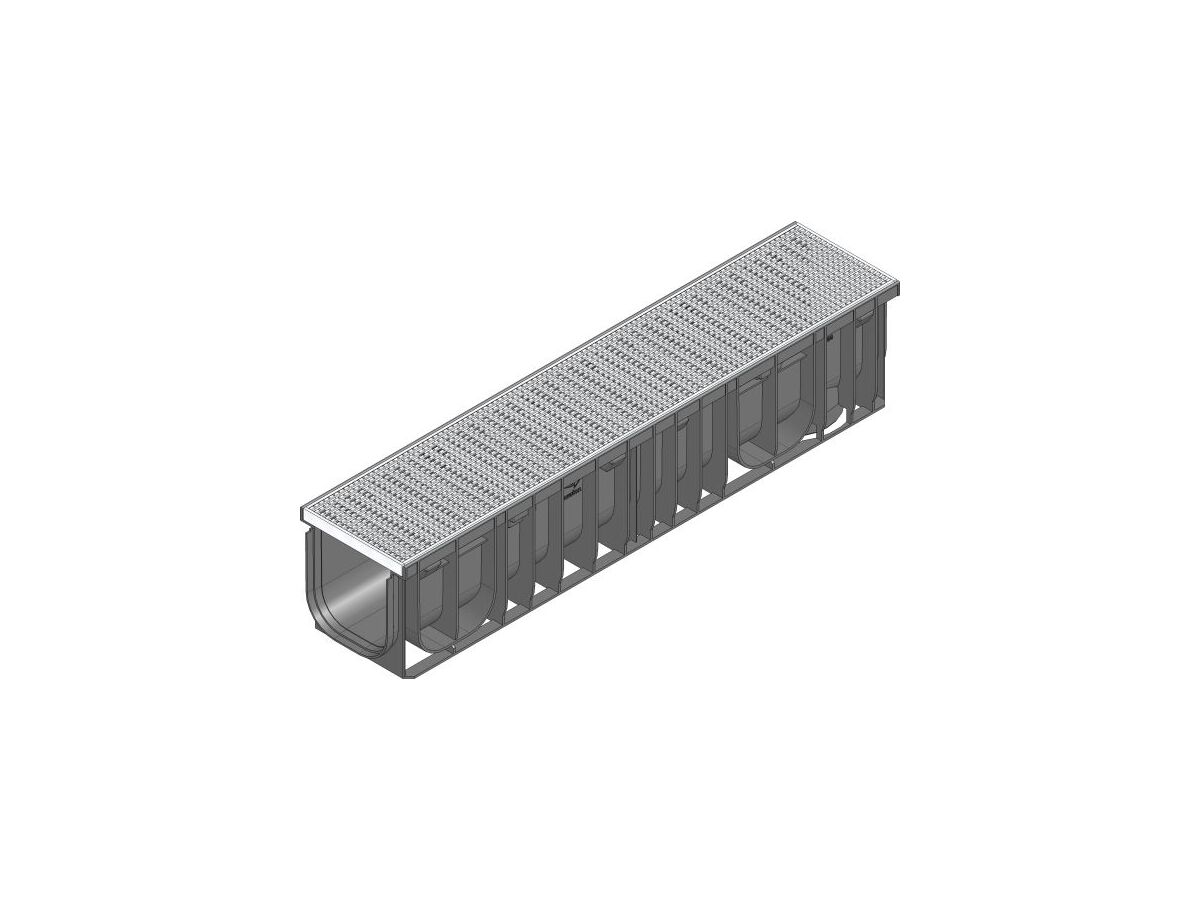 Graf Hauraton 150mm PP Channel with Stainless Steel H/G 1M