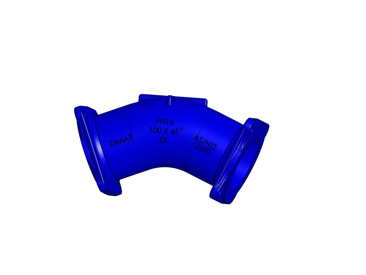 Dimax Bend Flanged PN16 B5 100mm x 45 Degree