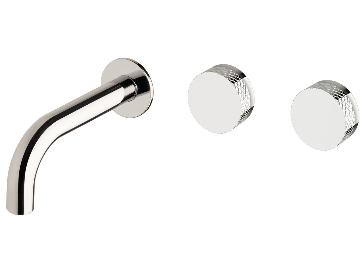 Milli Pure Wall Basin Hostess System 160mm Right Hand with Diamond Textured Handles Chrome (3 Star)