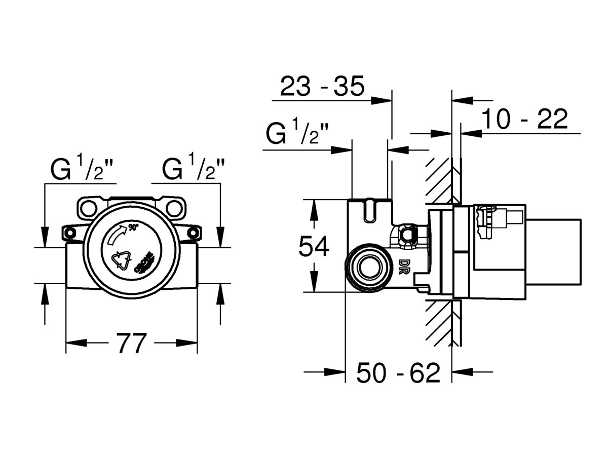 GROHE Shower / Bath Mixer Tap Inwall Body Only (NEW) from Reece