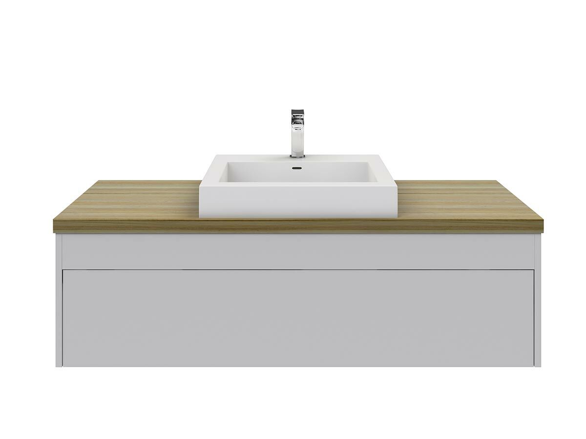 Acqua Wall Hung Vanity Unit 1200mm Blackbutt Timber Top