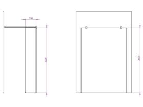 Kado Lux Fixed Shower Screen Panel Double Entry With Side Panels and Wall Support 1400mm Chrome