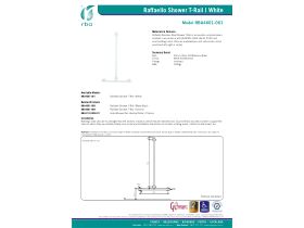 Specification Sheet - Raffaello Stainless Steel Shower T Rail 1116 x 666mm White