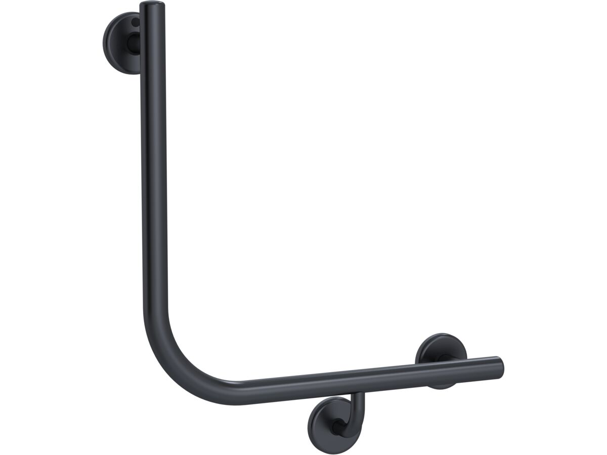 Mizu Drift 450 x 450 x 90 Degree Ambulant Toilet Grab Rail - Right Hand Brushed Gunmetal