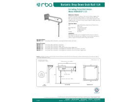 Specification Sheet - RBA Bariatric Drop Down Grab Rail with Toilet Roll Holder Left Hand Stainless Steel