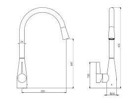 Memo Sia Sensor Gooseneck Sink Mixer Tap Dual Function Left Hand Lever (4 Star)