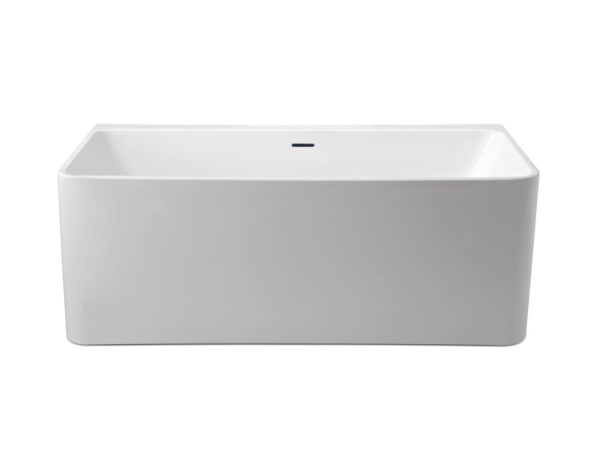 Posh Domaine Back to Wall Freestanding Bath with Overflow 1500 x 720mm White