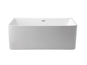 Posh Domaine Back to Wall Freestanding Bath with Overflow 1500 x 720mm White