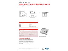 Technical Guide - WHITE STONE Lavabo Full Above Counter Basin White