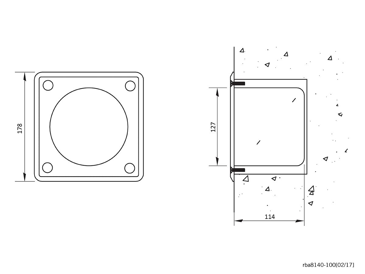 RBA Security Recessed Toilet Roll Holder Stainless Steel
