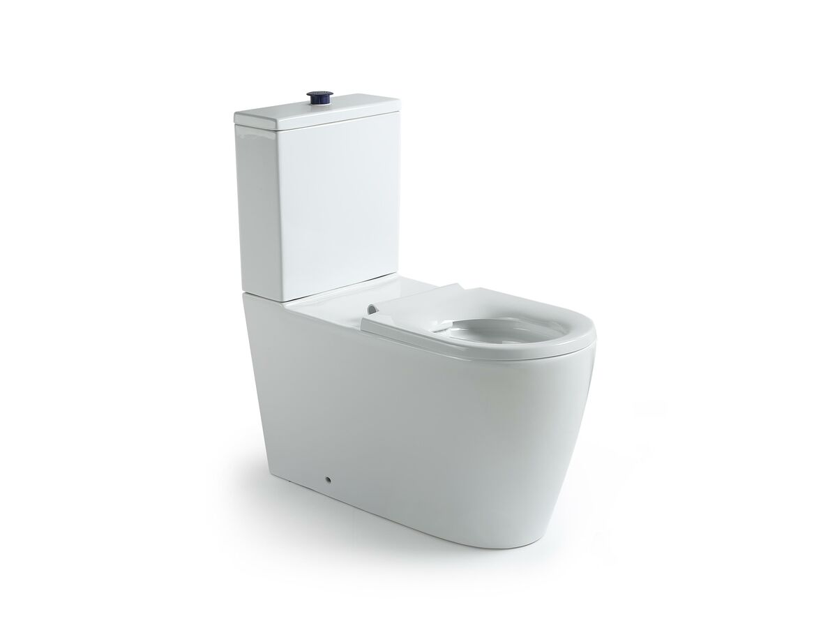 Wolfen Close Coupled Back to Wall Toilet Suite with Single Flap Seat 800mm White (4 Star)