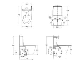 American Standard Acacia E Close Coupled Back to Wall Bottom Inlet Toilet Suite (4 Star)