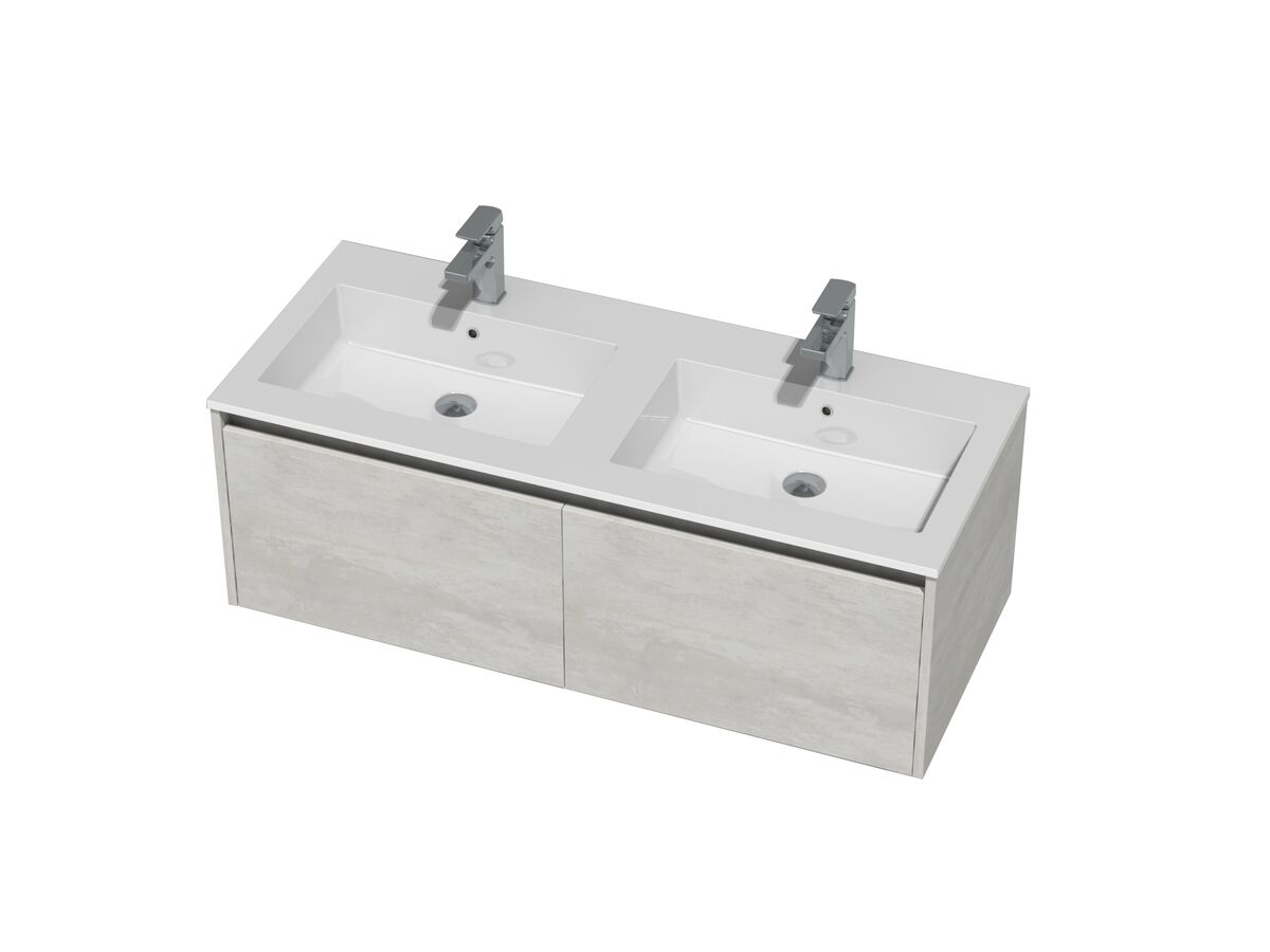 St Michel Kayla Wall Hung Vanity Unit 1200 Integrated Double Bowl 2