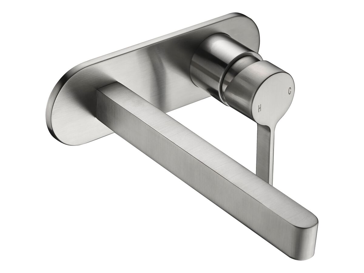 Mizu Stream Wall Bath Mixer Set Brushed Nickel from Reece