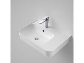 Caroma Tribute Rectangle 600 Right Handed Shelf Wall Basin 1 Taphole Overflow