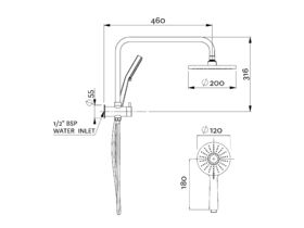 Krome 100 Short Exposure Handshower with Overhead