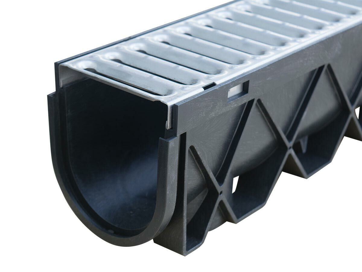 3mtr Storm Drain with Slotted Galvanized Grate from Reece