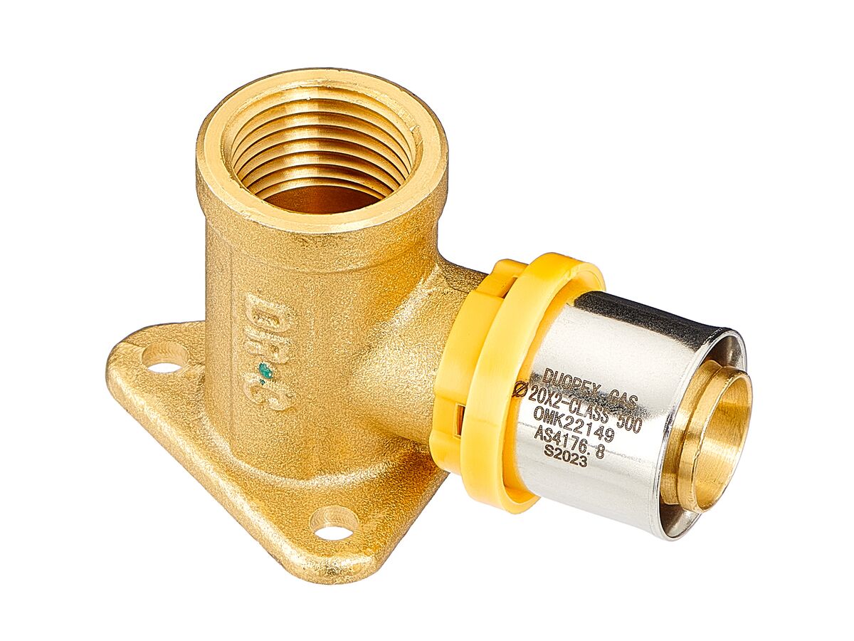 Duopex Gas Crimp Female Elbow BP 20mm x 1/2"
