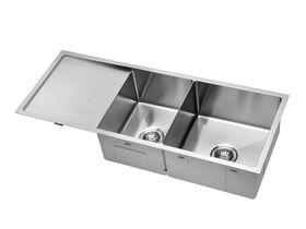 Memo Zenna 1 & 3/4 Bowl Sink No Taphole with Reversible Drainer Stainless Steel