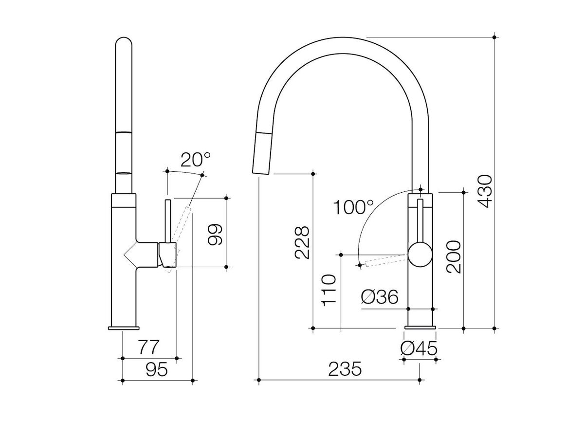 Liano II Pull Out Sink Mixer Matte Black (5 Star)