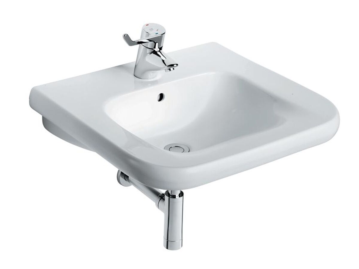 Portman 21 Access Wall Basin with Fixing Bolts 1 Taphole with Overflow ...