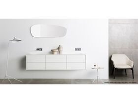 ISSY Glide Twin 750mm Wall Hung Vanity Unit Single Bowl 2 Drawers White ...