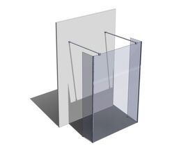 Kado Lux Fixed Shower Screen Panel Double Entry With Side Panels and Wall Support 1400mm Chrome