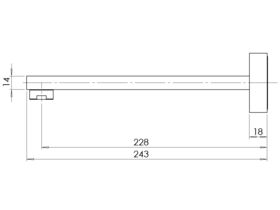 Phoenix Kubus Wall Bath Outlet 230mm Chrome