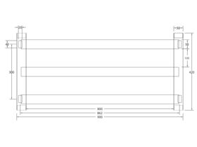 Milli Edge MK2 Heated Towel Rail 900mm x 420mm Polished Stainless Steel