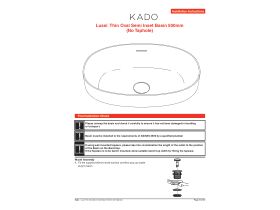 Installation Instructions - Kado Lussi Thin Edge Oval Semi Inset Basin with Solid Surface Plug and Waste 500mm