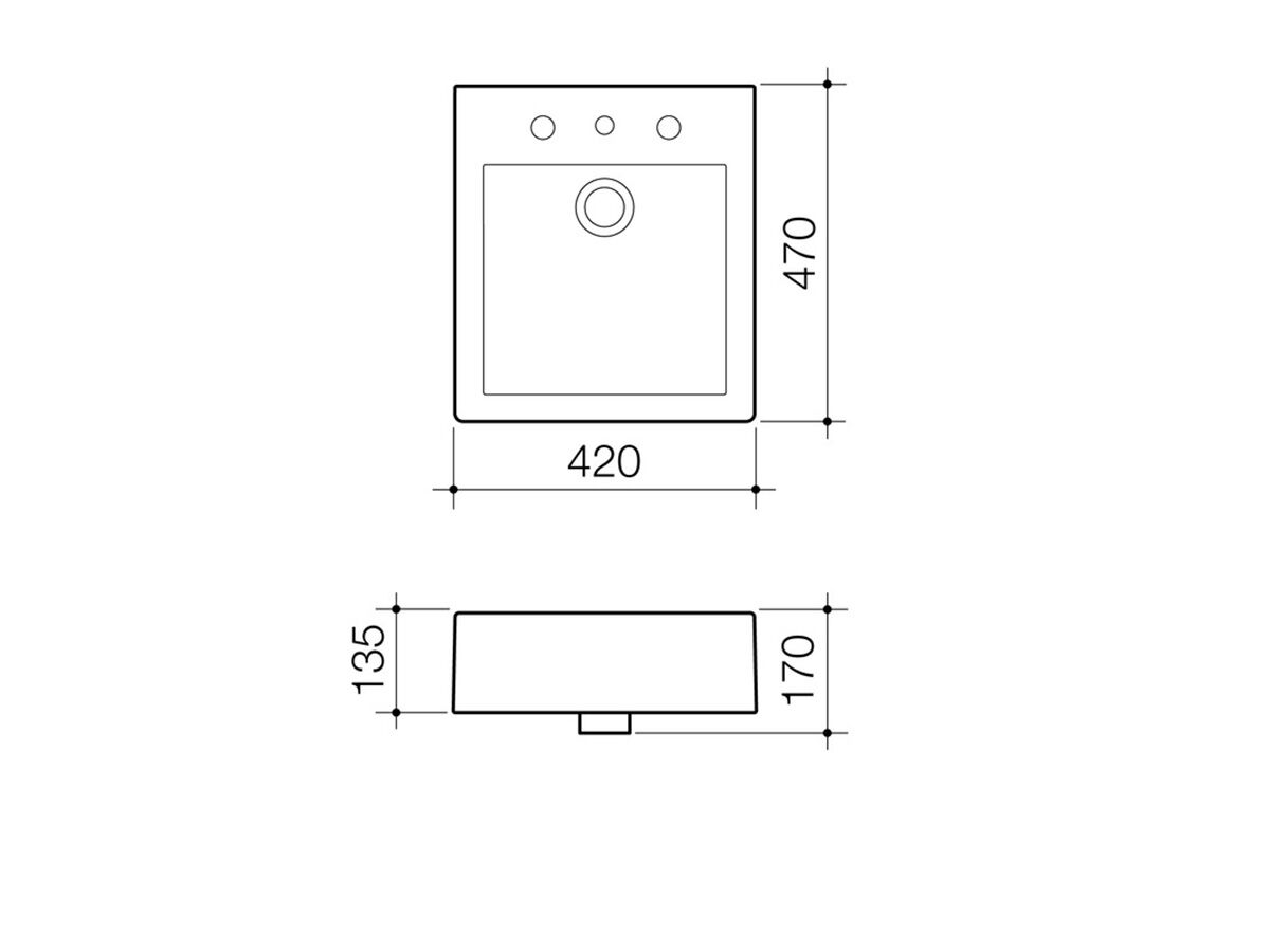 Caroma Liano Above Counter Basin 470mm White