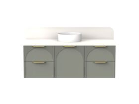 ADP Archie by Alisa & Lysandra Door/Drawer Wall Hung Vanity Unit Centre Bowl 1350 Caesarstone