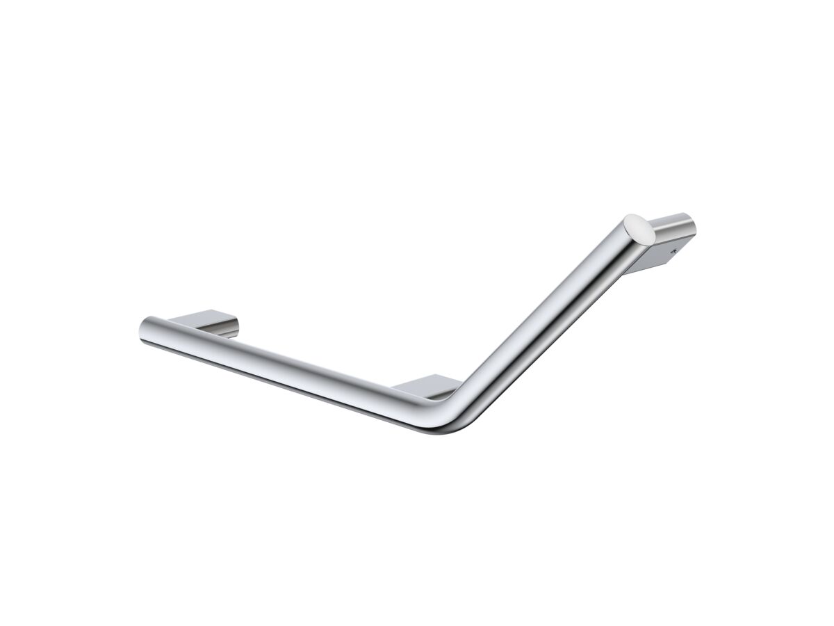 Caroma Opal Support Rail 135 Degree Left Hand Angled Polished Stainless Steel