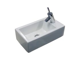 AXA Hox Mini Basin 1 Taphole Right with Fixing White