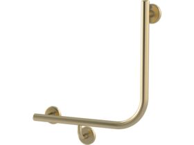 Mizu Drift 450 x 450 x 90 Degree Ambulant Toilet Grab Rail Left Hand Brushed Brass