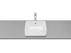 Roca The Gap Square Above Counter Basin 390mm x 370mm With Overflow White