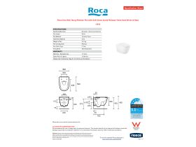 Specification Sheet - Roca Ona Wall Hung Rimless Pan with Soft Close Quick Release Toilet Seat White (4 Star)