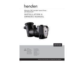 Installation & Owners Manual - Henden 280 Variable Speed Pump with Bluetooth