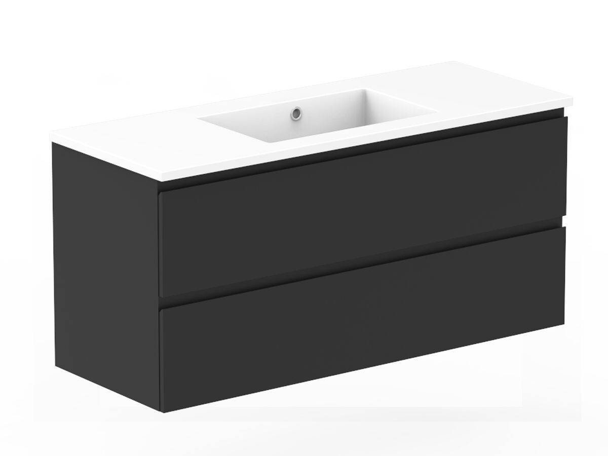 Posh Domaine Plus AllDrawer Twin 1200mm Single Bowl Basin Wall Hung