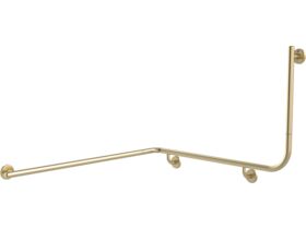 Mizu Drift 1110 x 1030 x 600 x 90 Degree Accessible Grab Rail Modular - Left Hand Brushed Brass