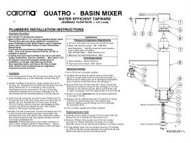 Installation Instructions - Caroma Quatro Basin Mixer Tap Loop Chrome (6 Star)