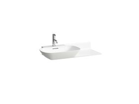 LAUFEN Ino Wall Basin with Shelf Left Hand Bowl with Overflow 1 Taphole 900mm White