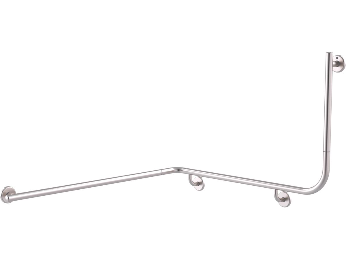 Mizu Drift 1110 x 1030 x 600 x 90 Degree Accessible Grab Rail Modular - Left Hand Brushed Stainless