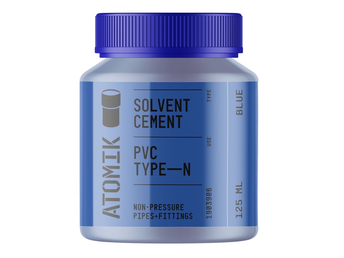Atomik Solvent Cement PVC Type N Blue 125ml from Reece