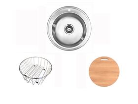 Posh Solus Round Inset / Undermount Sink Pack 1 Taphole 500mm Stainless Steel