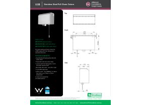 Specification Sheet - Wall Mounted Pull Chain Cistern Stainless Steel (3 Star)